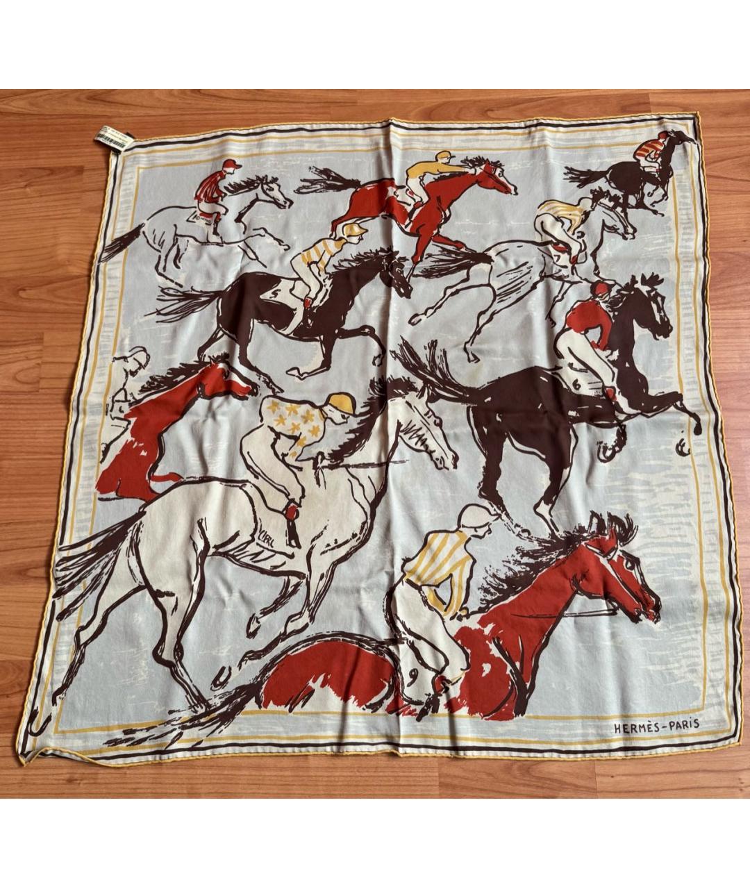 HERMES Мульти шелковый платок, фото 5