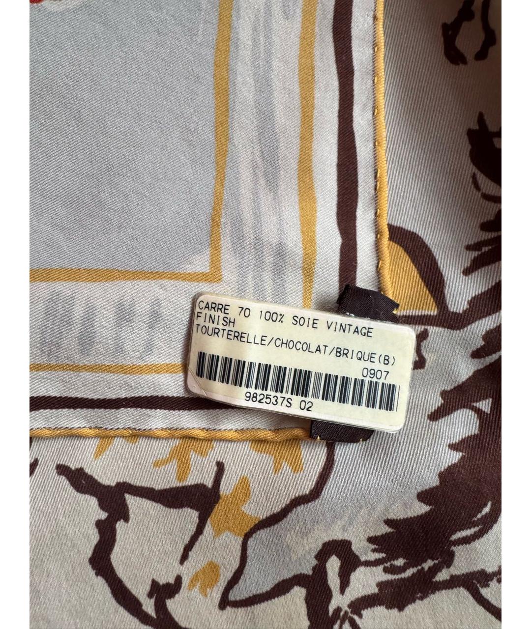 HERMES Мульти шелковый платок, фото 2