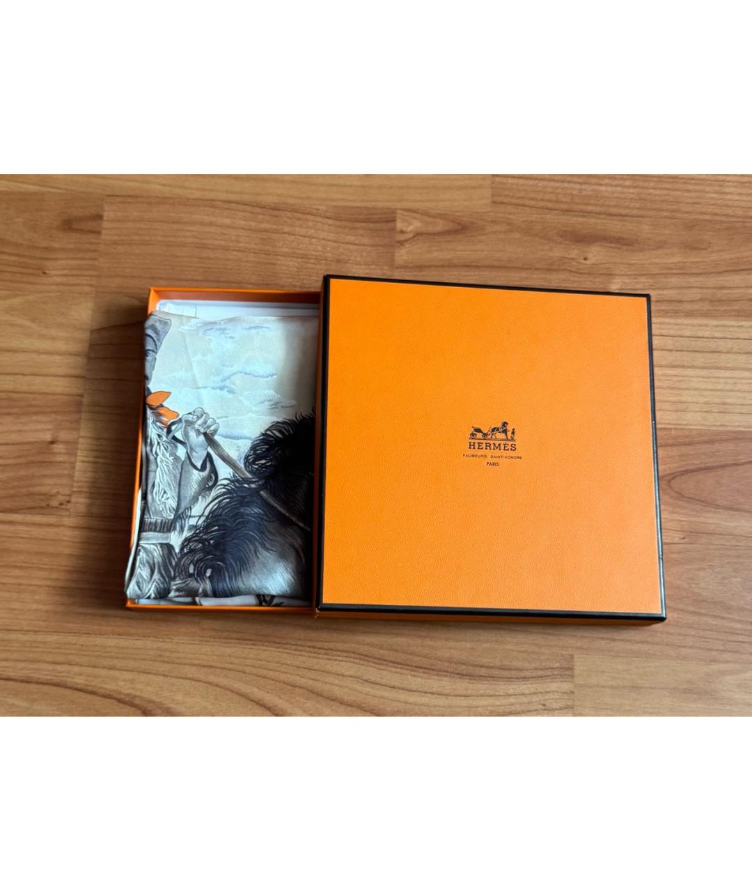 HERMES Мульти шелковый платок, фото 4