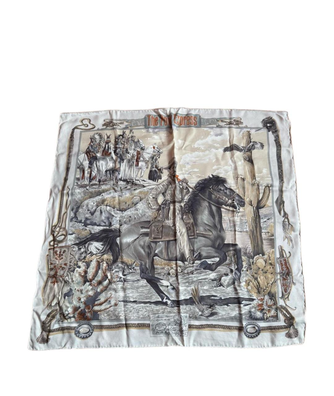 HERMES Мульти шелковый платок, фото 1