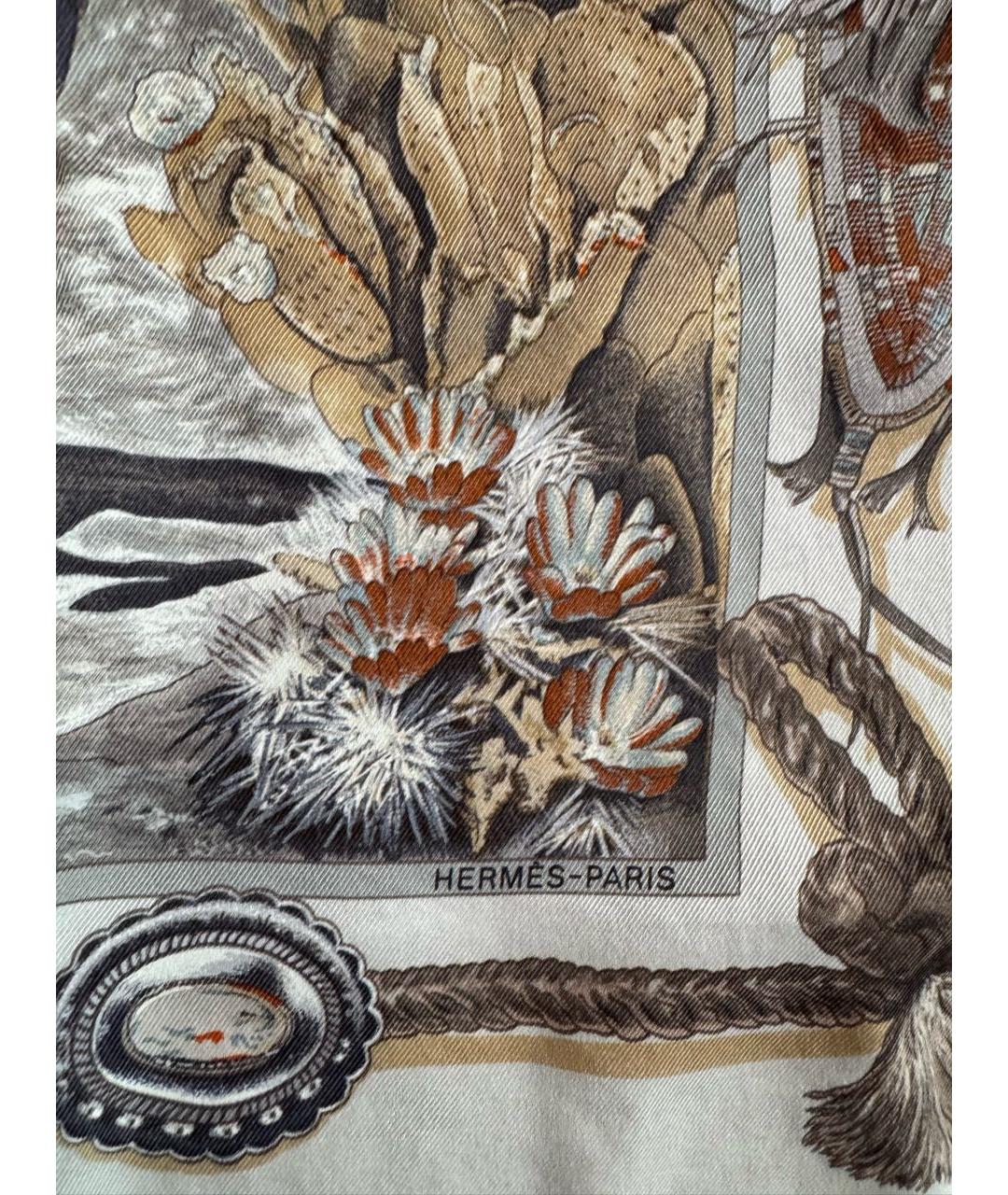 HERMES Мульти шелковый платок, фото 2