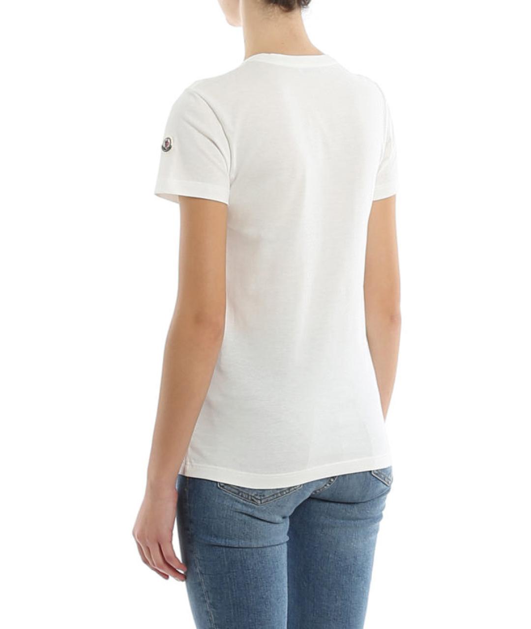 MONCLER Белая хлопковая футболка, фото 5