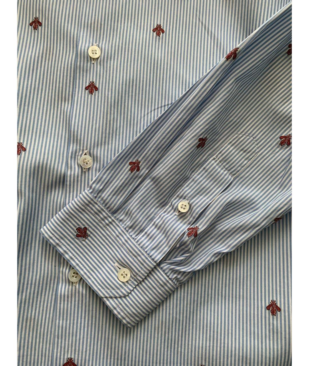 GUCCI Голубая хлопковая классическая рубашка, фото 4