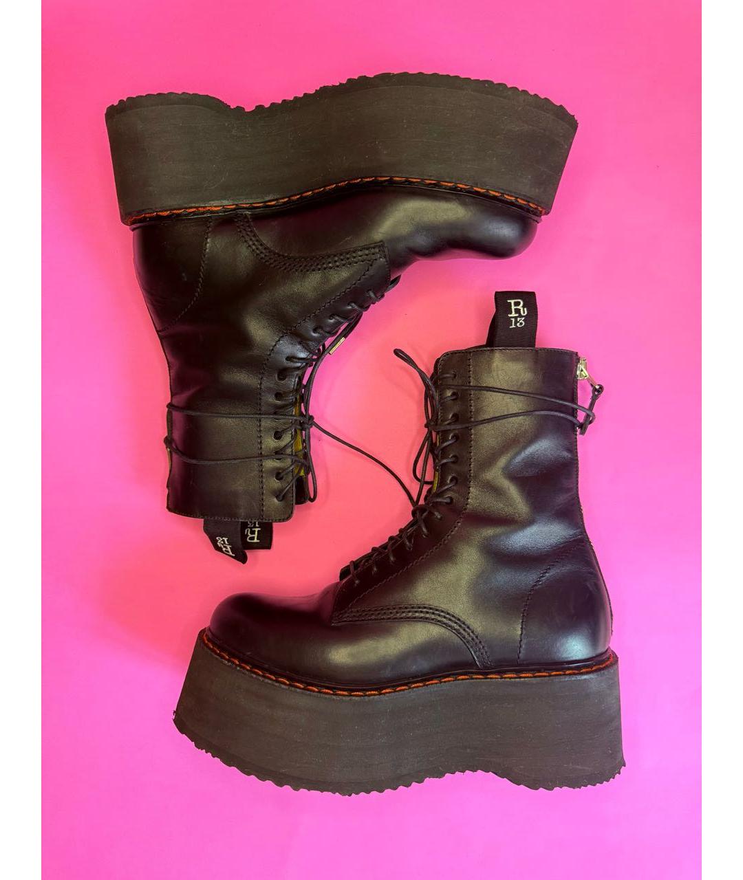 R13 Черные кожаные ботинки, фото 7