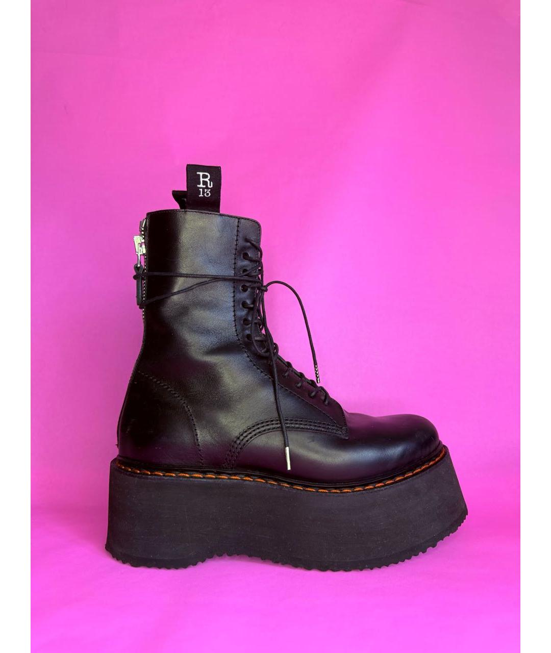 R13 Черные кожаные ботинки, фото 9