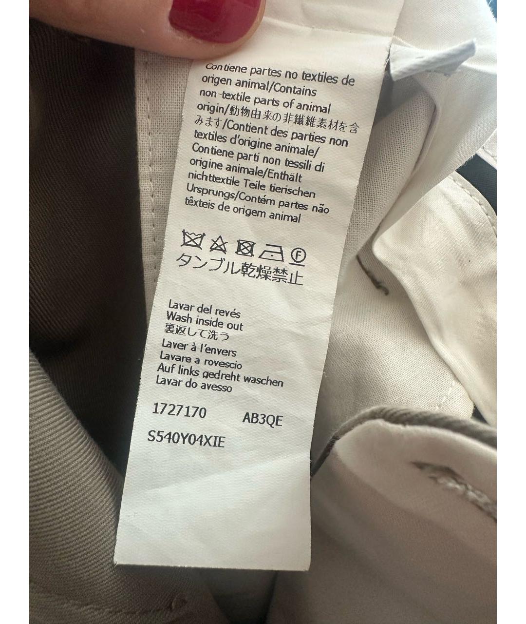 LOEWE Хаки хлопковые брюки широкие, фото 6