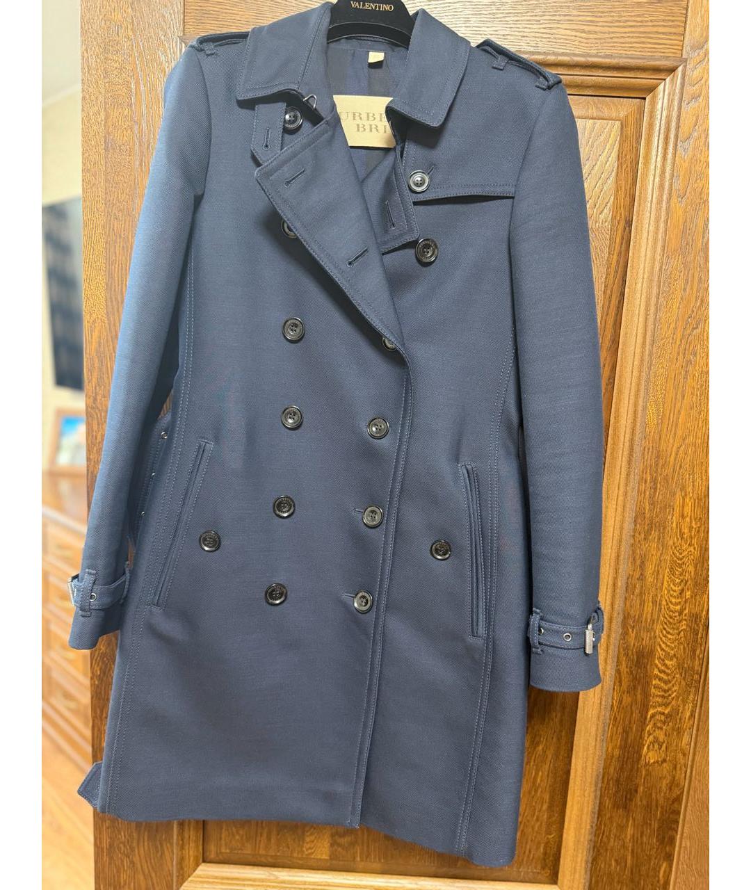 BURBERRY Темно-синий хлопковый тренч/плащ, фото 5