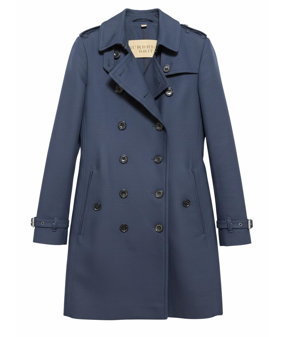BURBERRY Темно-синий хлопковый тренч/плащ, фото 1