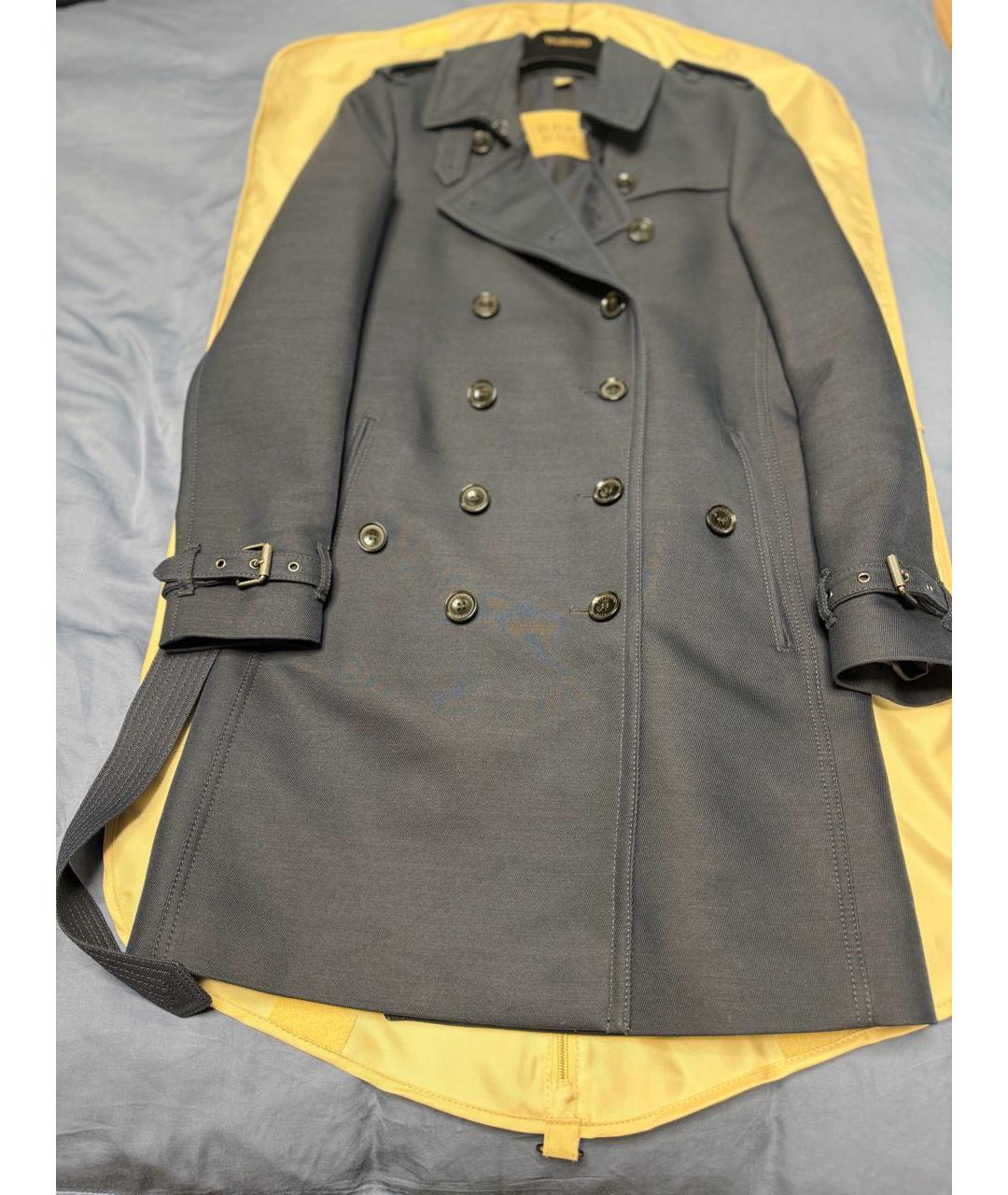 BURBERRY Темно-синий хлопковый тренч/плащ, фото 3