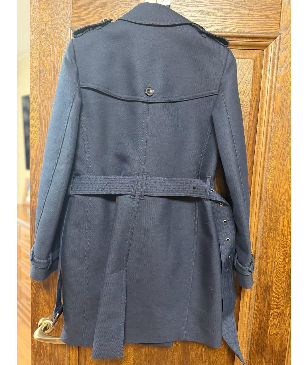 BURBERRY Темно-синий хлопковый тренч/плащ, фото 2