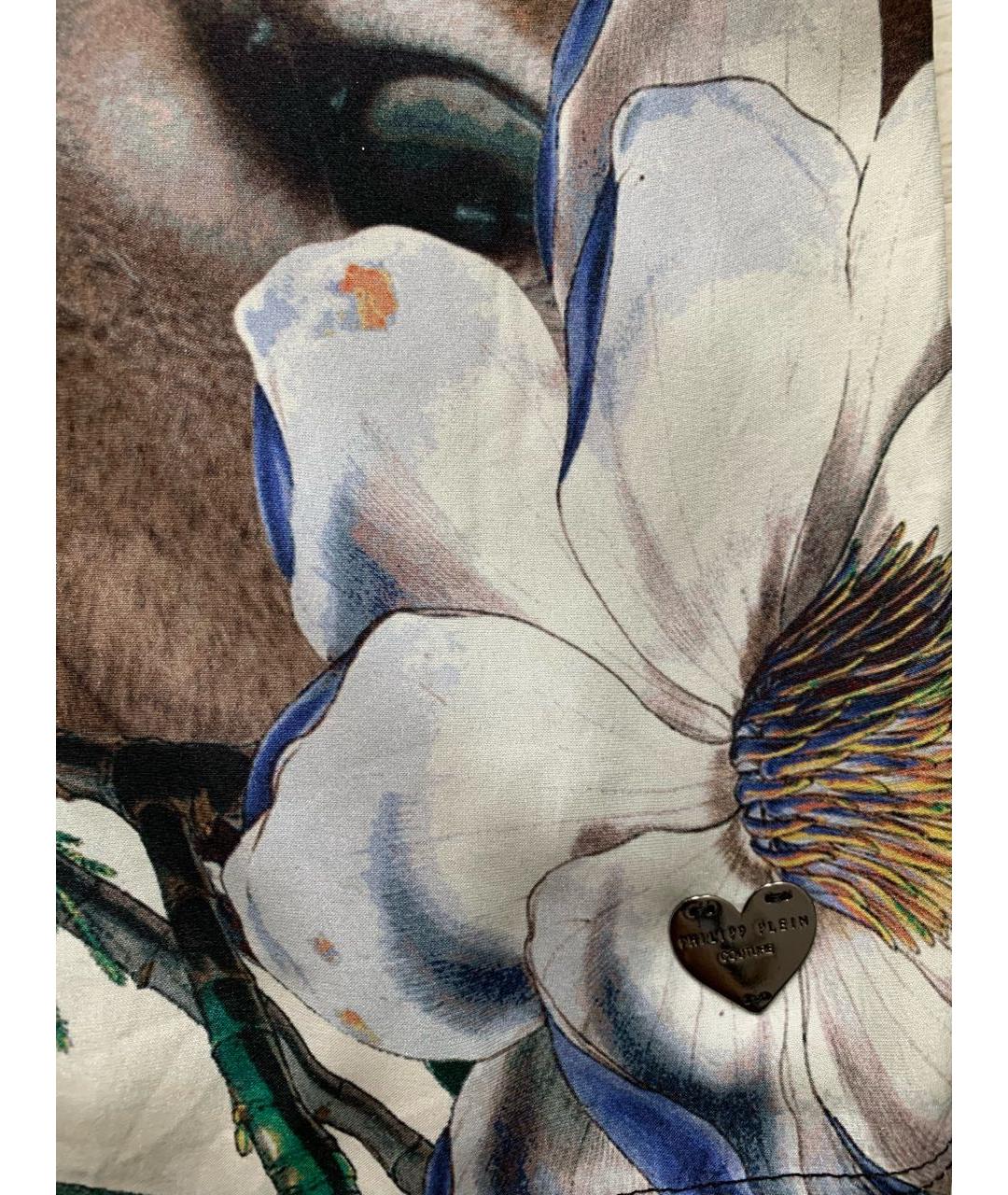 PHILIPP PLEIN Мульти шелковое платье, фото 4