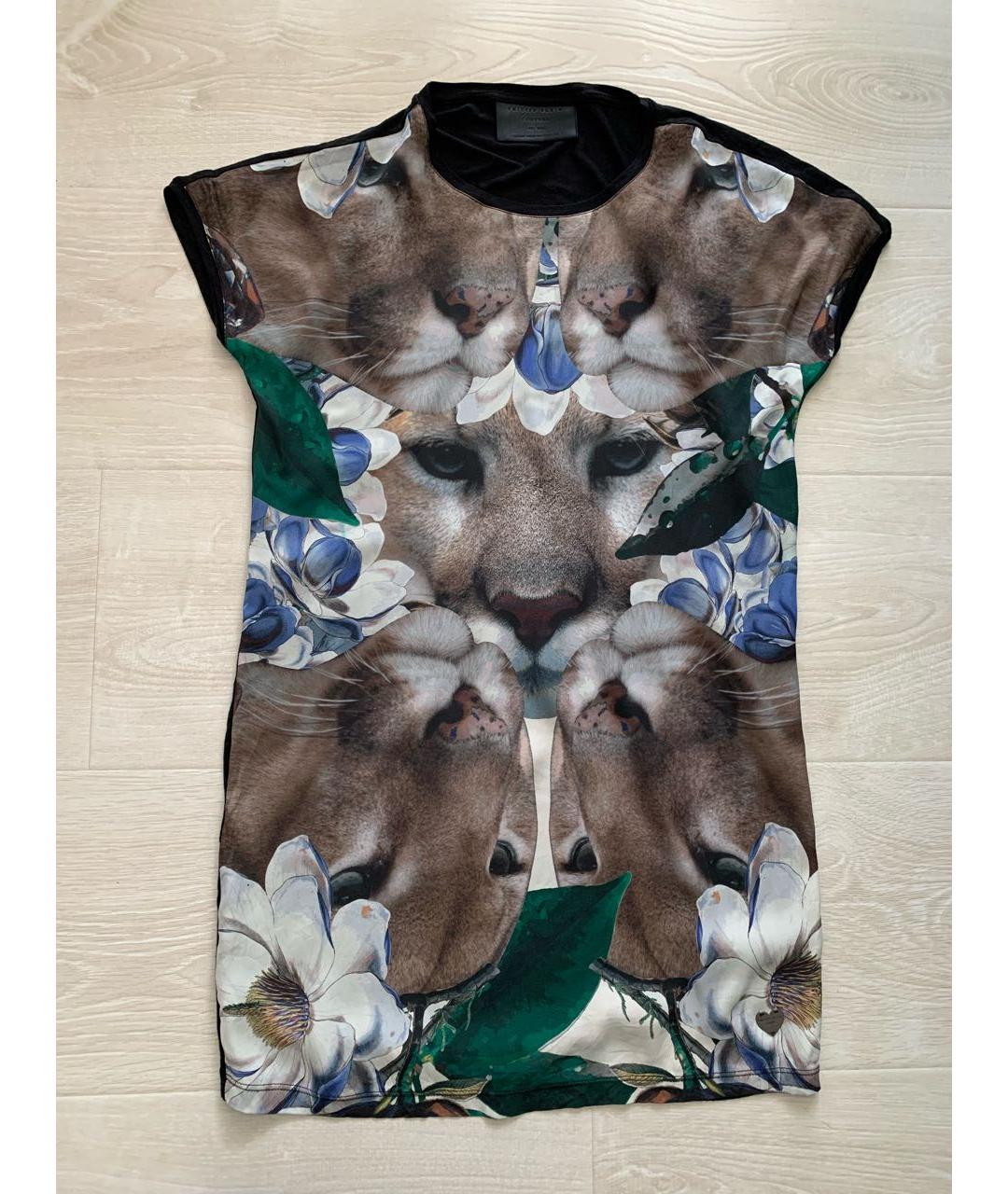 PHILIPP PLEIN Мульти шелковое платье, фото 6