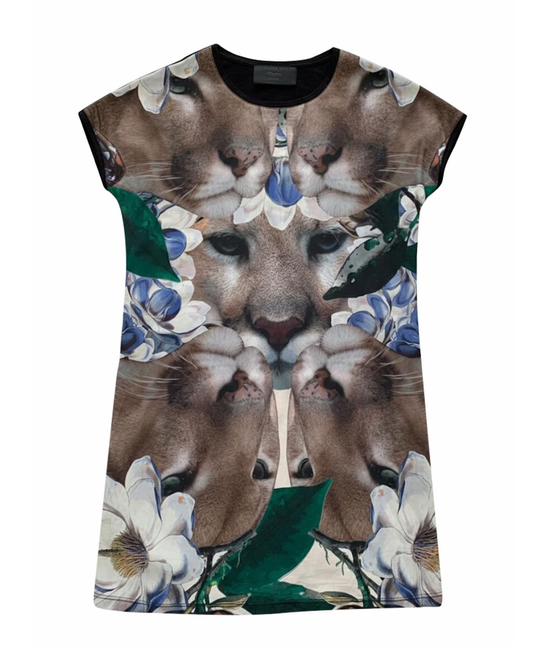 PHILIPP PLEIN Мульти шелковое платье, фото 1