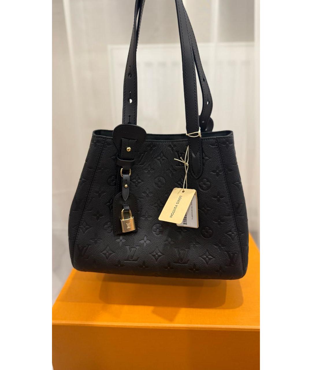 LOUIS VUITTON Черная кожаная сумка тоут, фото 2