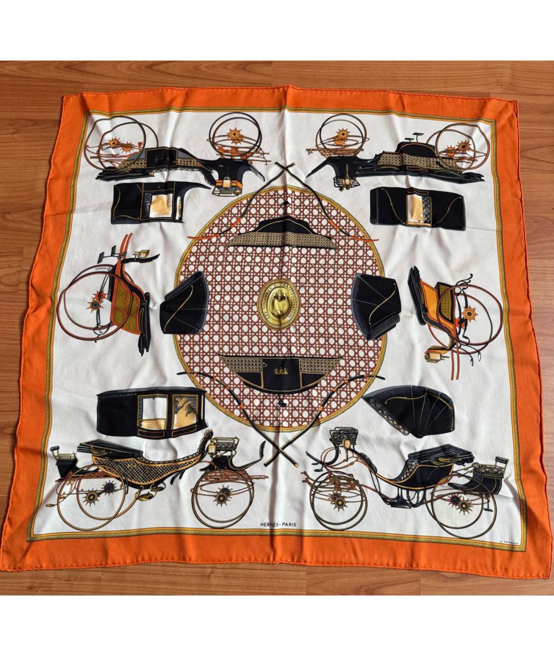 HERMES Мульти шелковый платок, фото 5