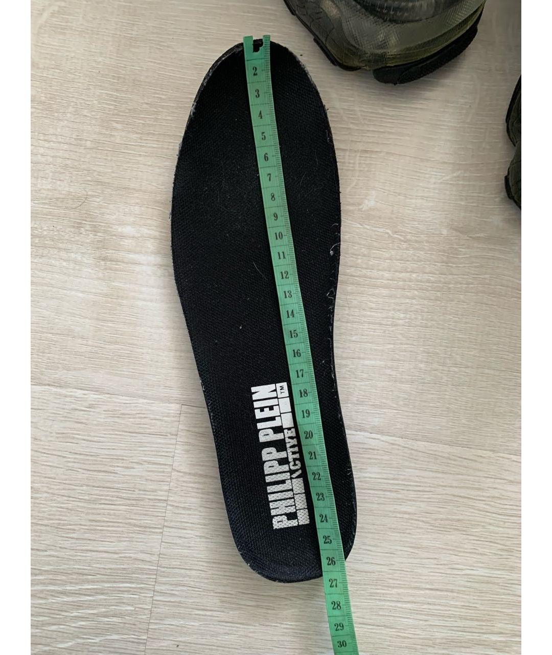 PHILIPP PLEIN Черные текстильные низкие кроссовки / кеды, фото 6