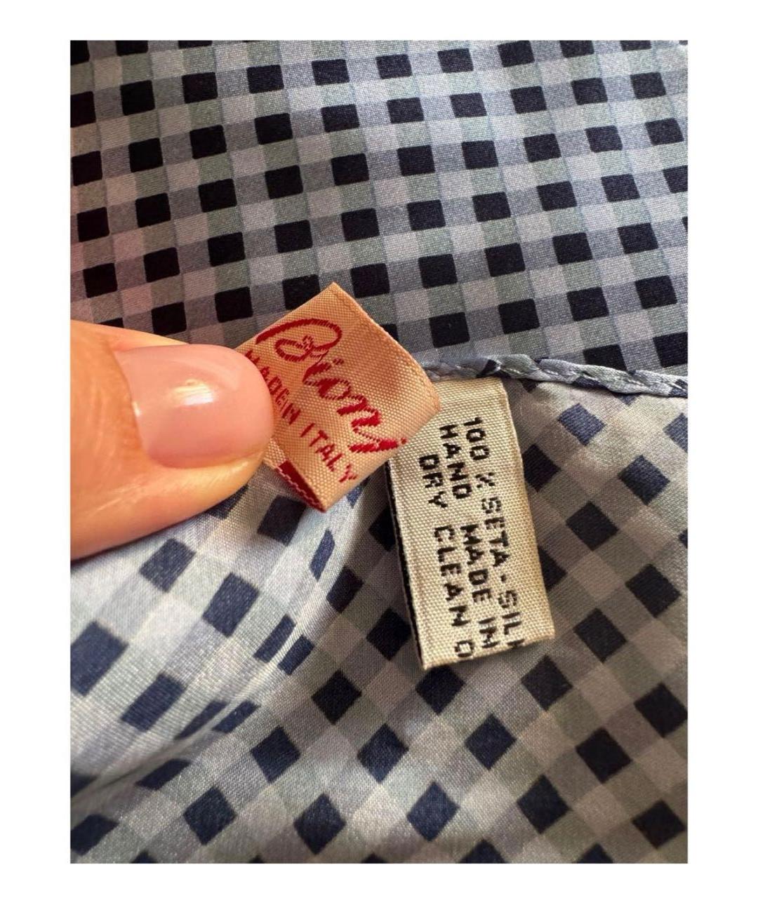 BRIONI Синий шелковый платок, фото 3