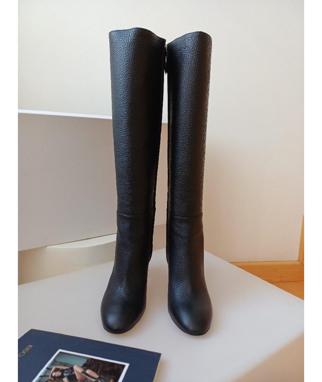 POLLINI Черные кожаные сапоги, фото 6