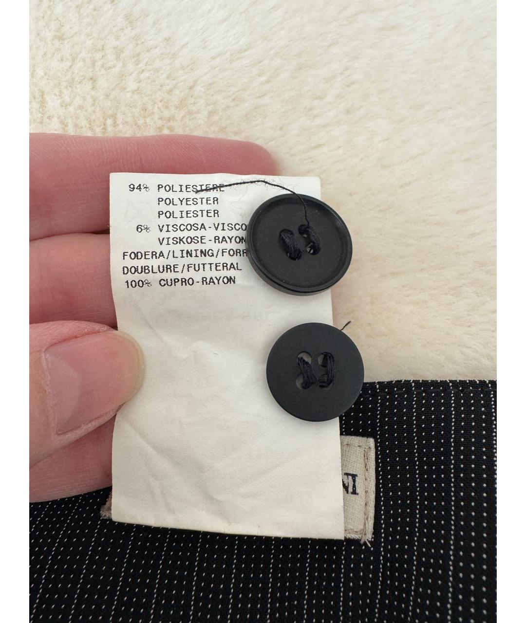 EMPORIO ARMANI Черные полиэстеровые брюки широкие, фото 4