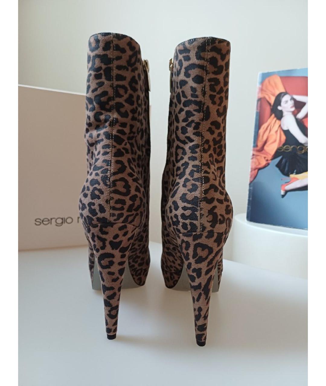 SERGIO ROSSI Коричневые замшевые ботильоны, фото 8