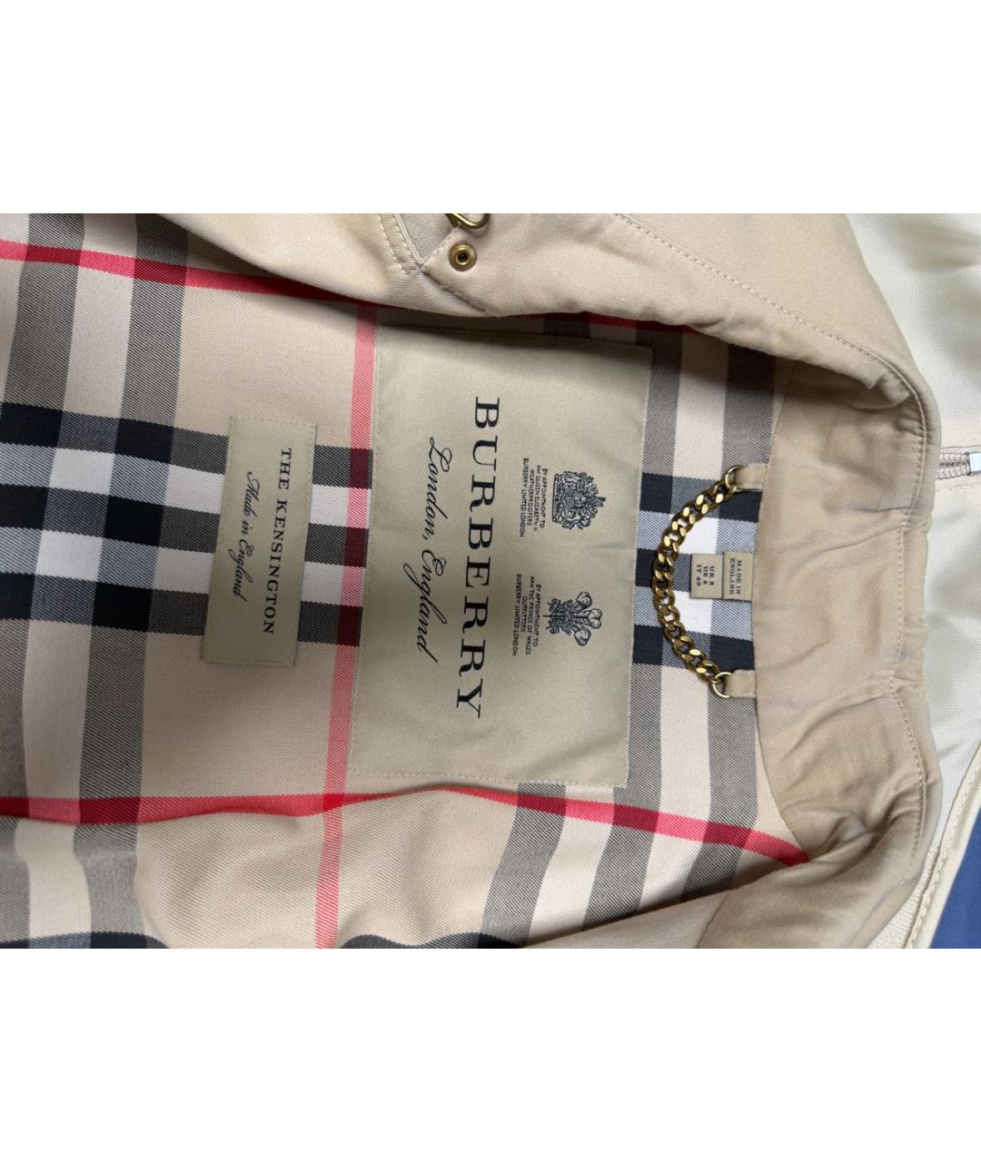 BURBERRY Бежевый хлопковый тренч/плащ, фото 4