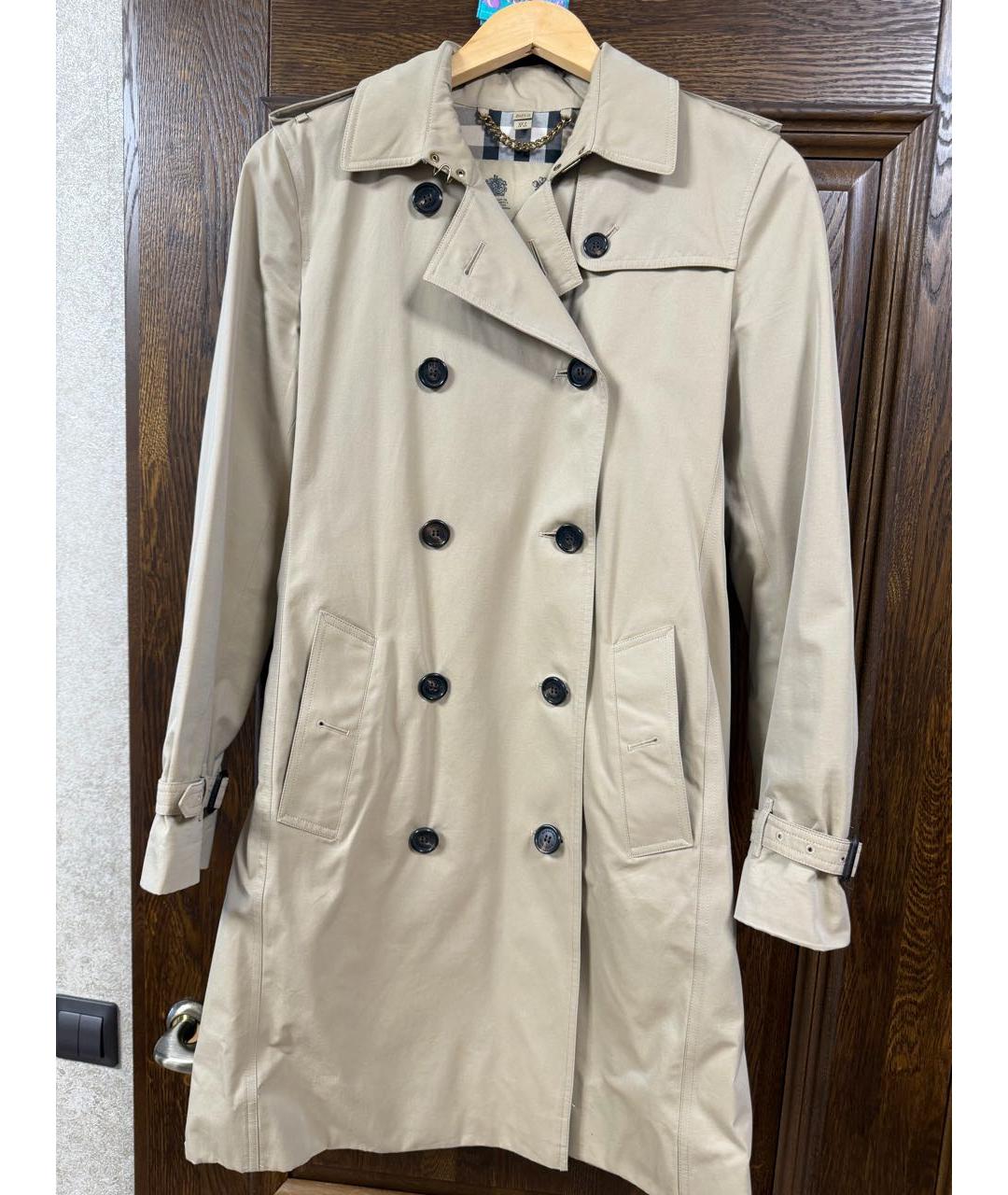 BURBERRY Бежевый хлопковый тренч/плащ, фото 8