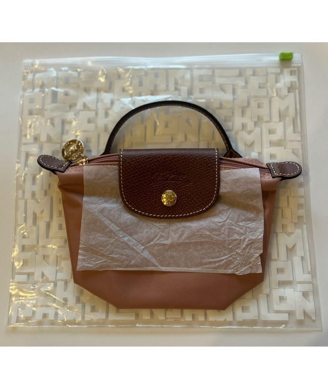 LONGCHAMP Розовая тканевая сумка с короткими ручками, фото 2