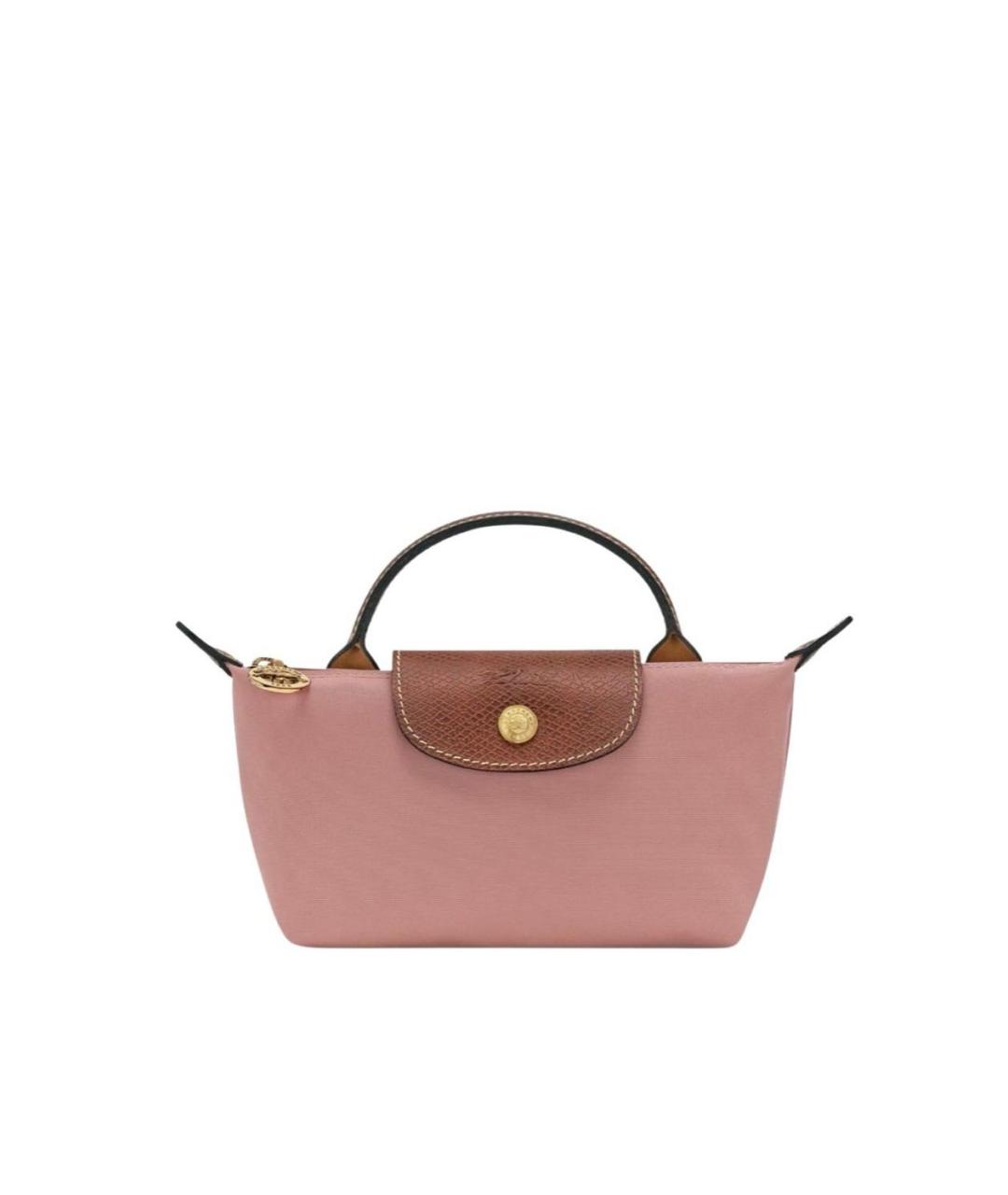 LONGCHAMP Розовая тканевая сумка с короткими ручками, фото 5