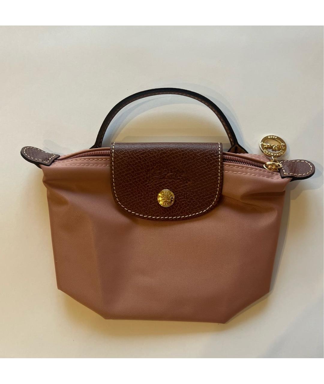 LONGCHAMP Розовая тканевая сумка с короткими ручками, фото 5