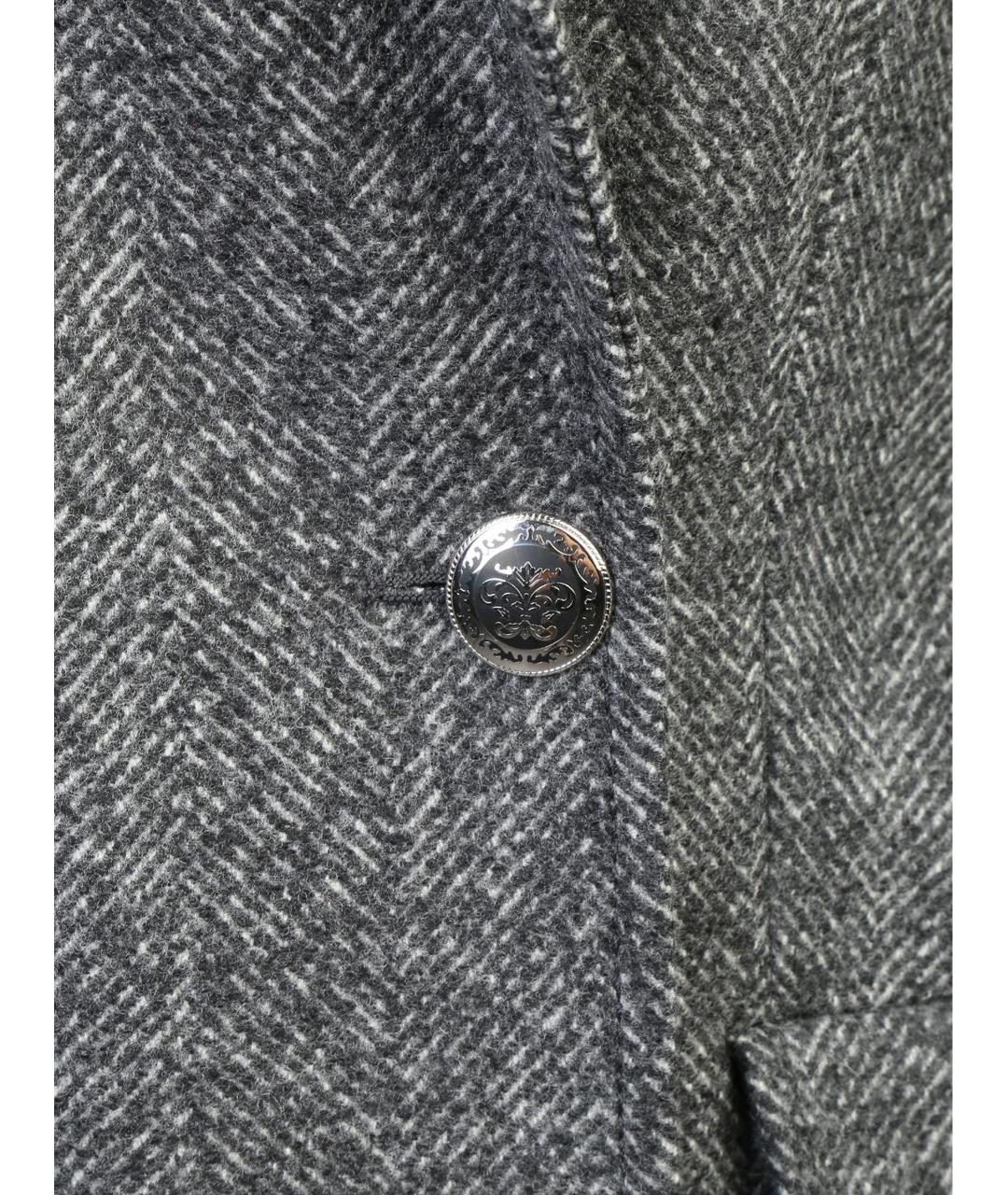ALBERTA FERRETTI Антрацитовое шерстяное пальто, фото 4