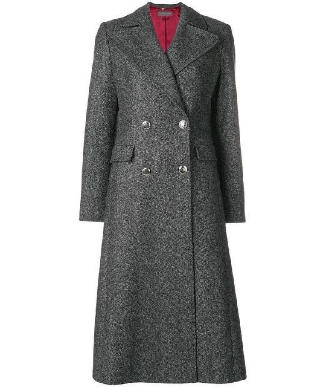ALBERTA FERRETTI Антрацитовое шерстяное пальто, фото 9