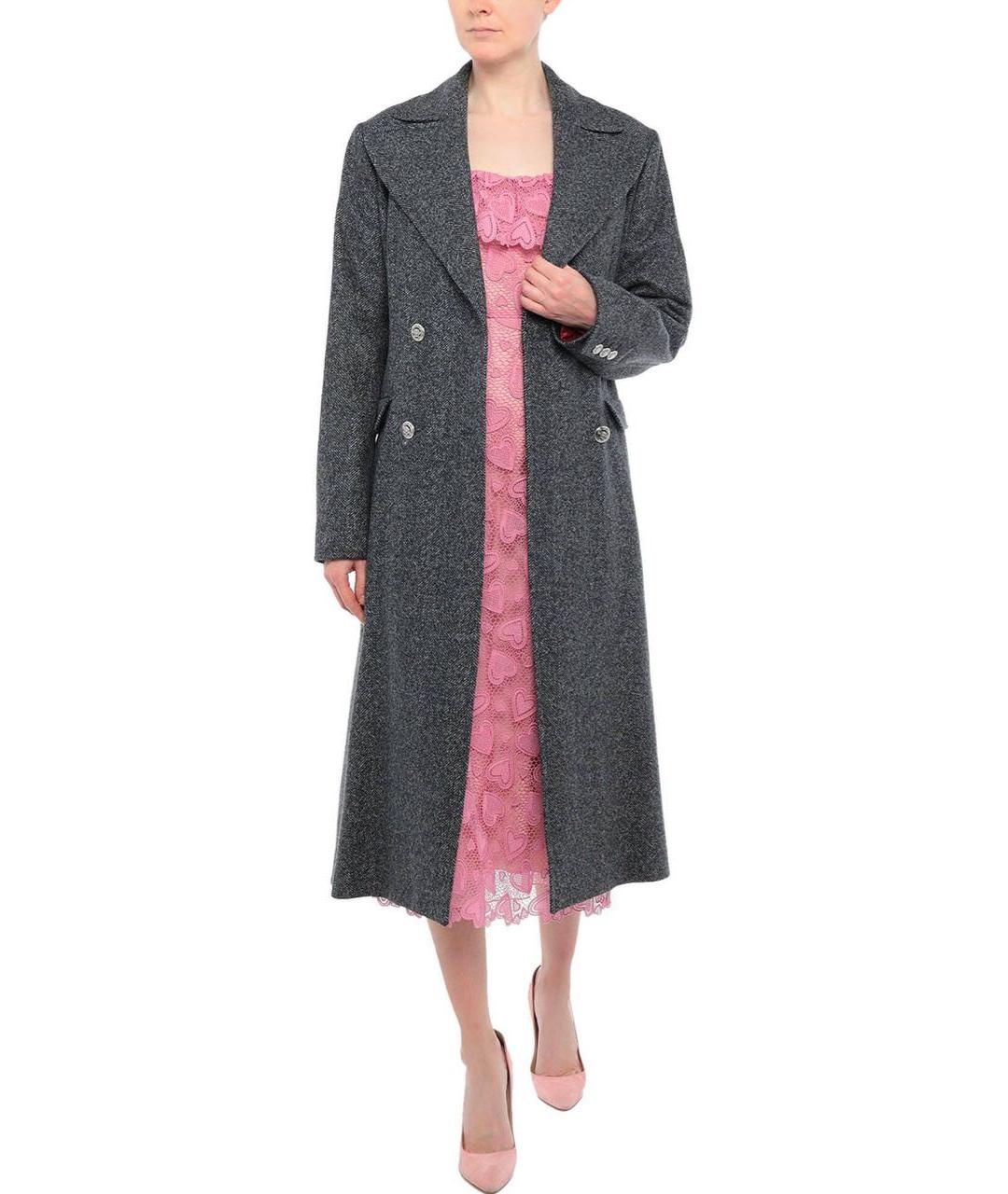 ALBERTA FERRETTI Антрацитовое шерстяное пальто, фото 7