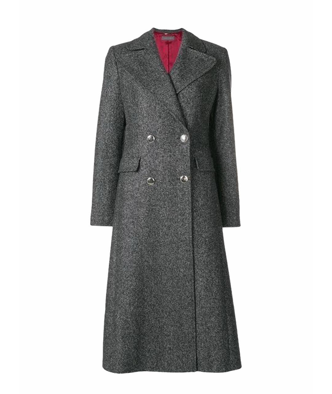 ALBERTA FERRETTI Антрацитовое шерстяное пальто, фото 1