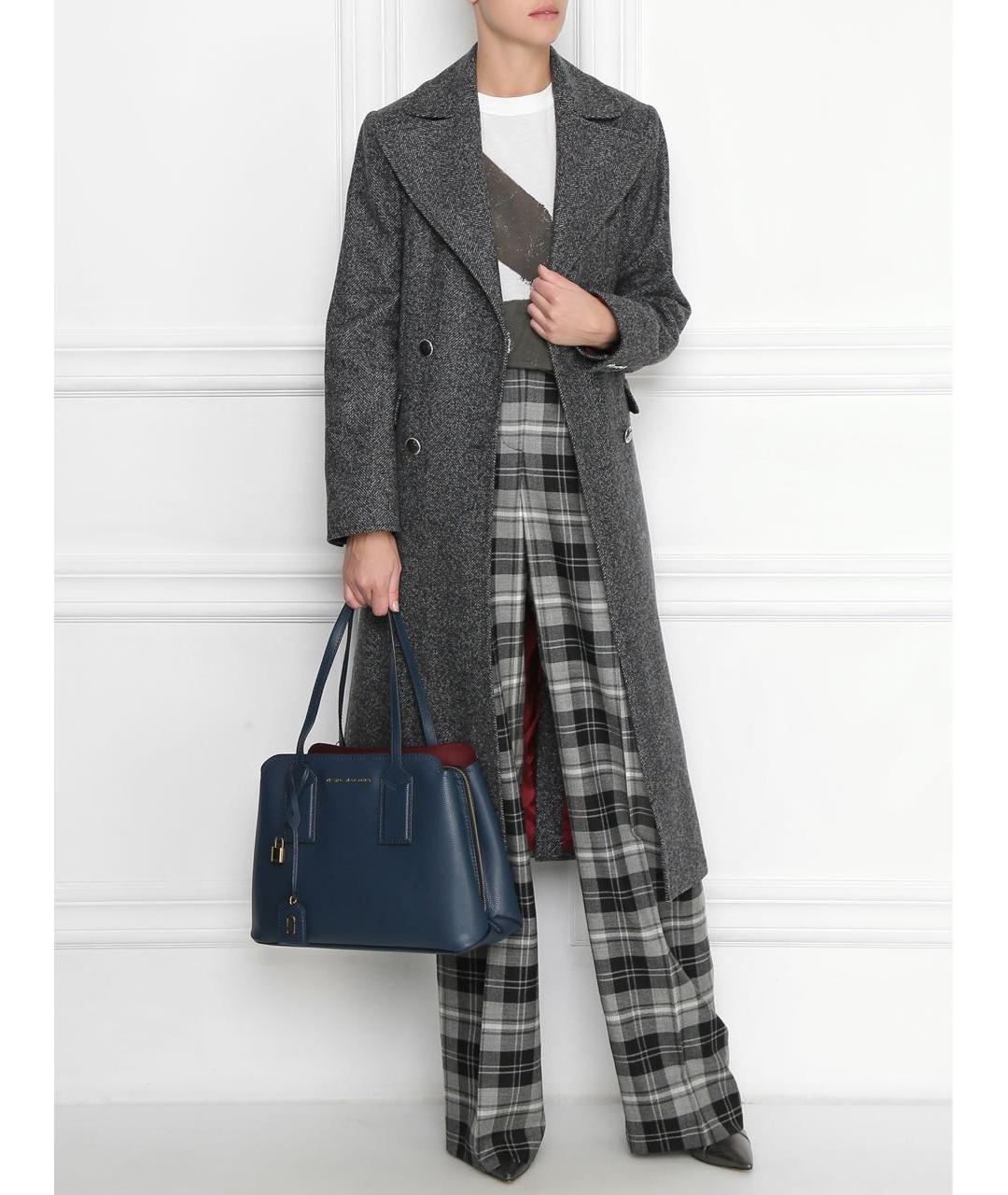 ALBERTA FERRETTI Антрацитовое шерстяное пальто, фото 5