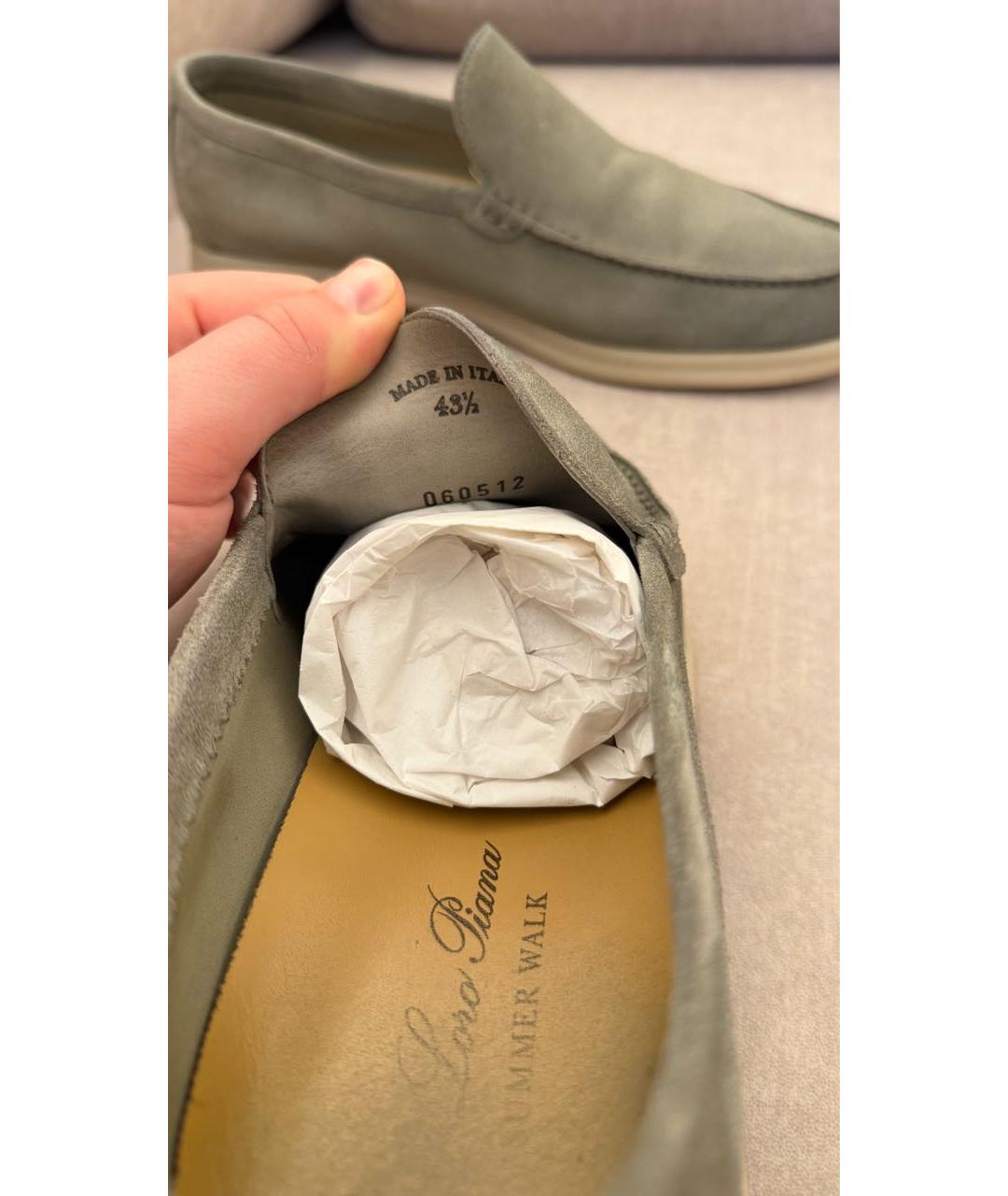 LORO PIANA Бежевые замшевые лоферы, фото 6
