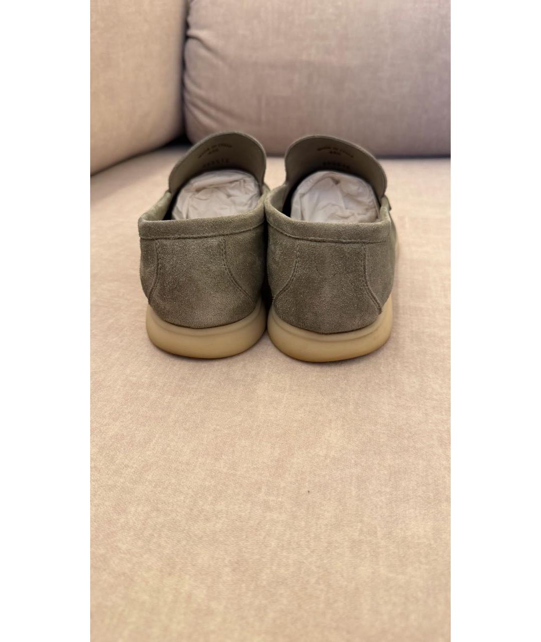 LORO PIANA Бежевые замшевые лоферы, фото 4