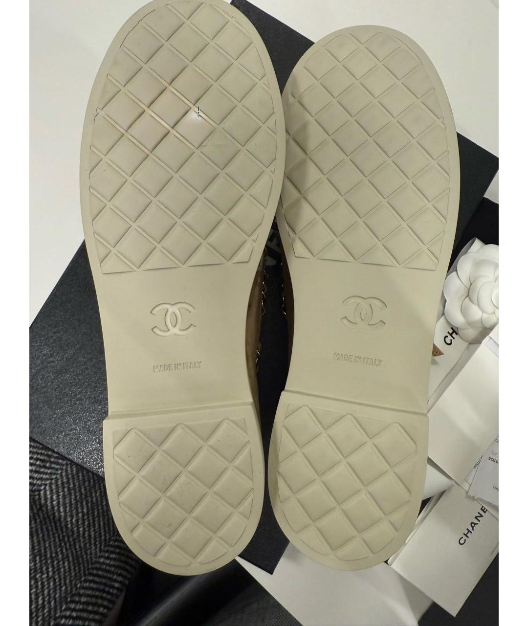 CHANEL Коричневые замшевые лоферы, фото 5