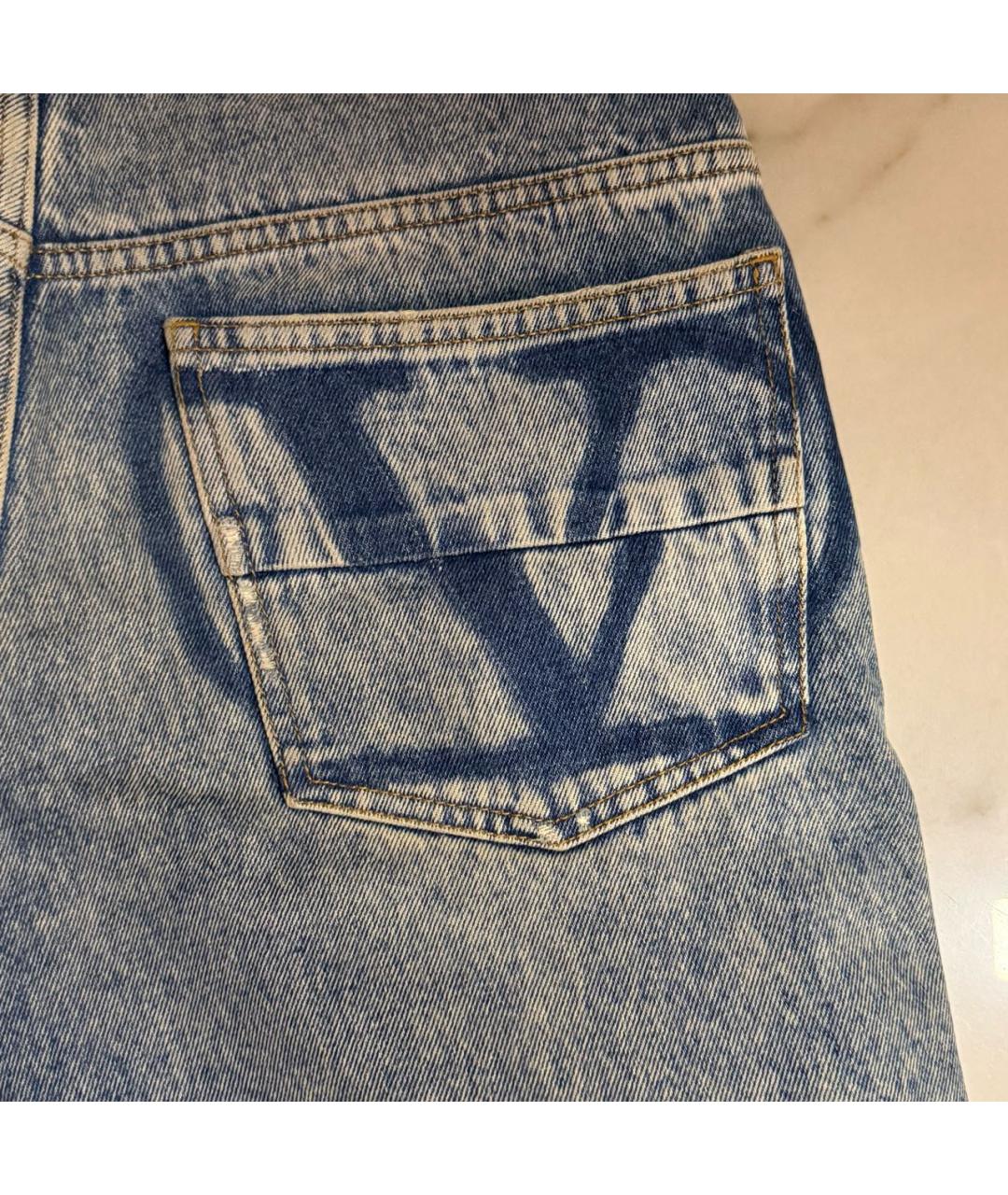 VALENTINO Синие хлопковые прямые джинсы, фото 5