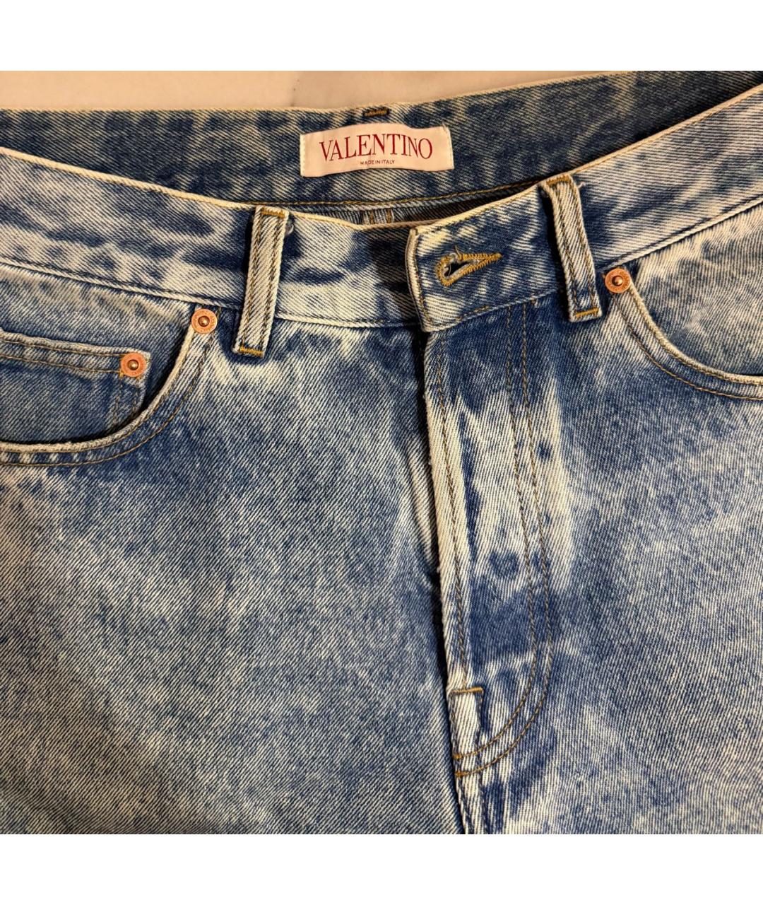 VALENTINO Синие хлопковые прямые джинсы, фото 3