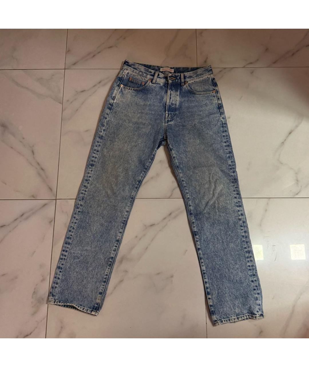 VALENTINO Синие хлопковые прямые джинсы, фото 6