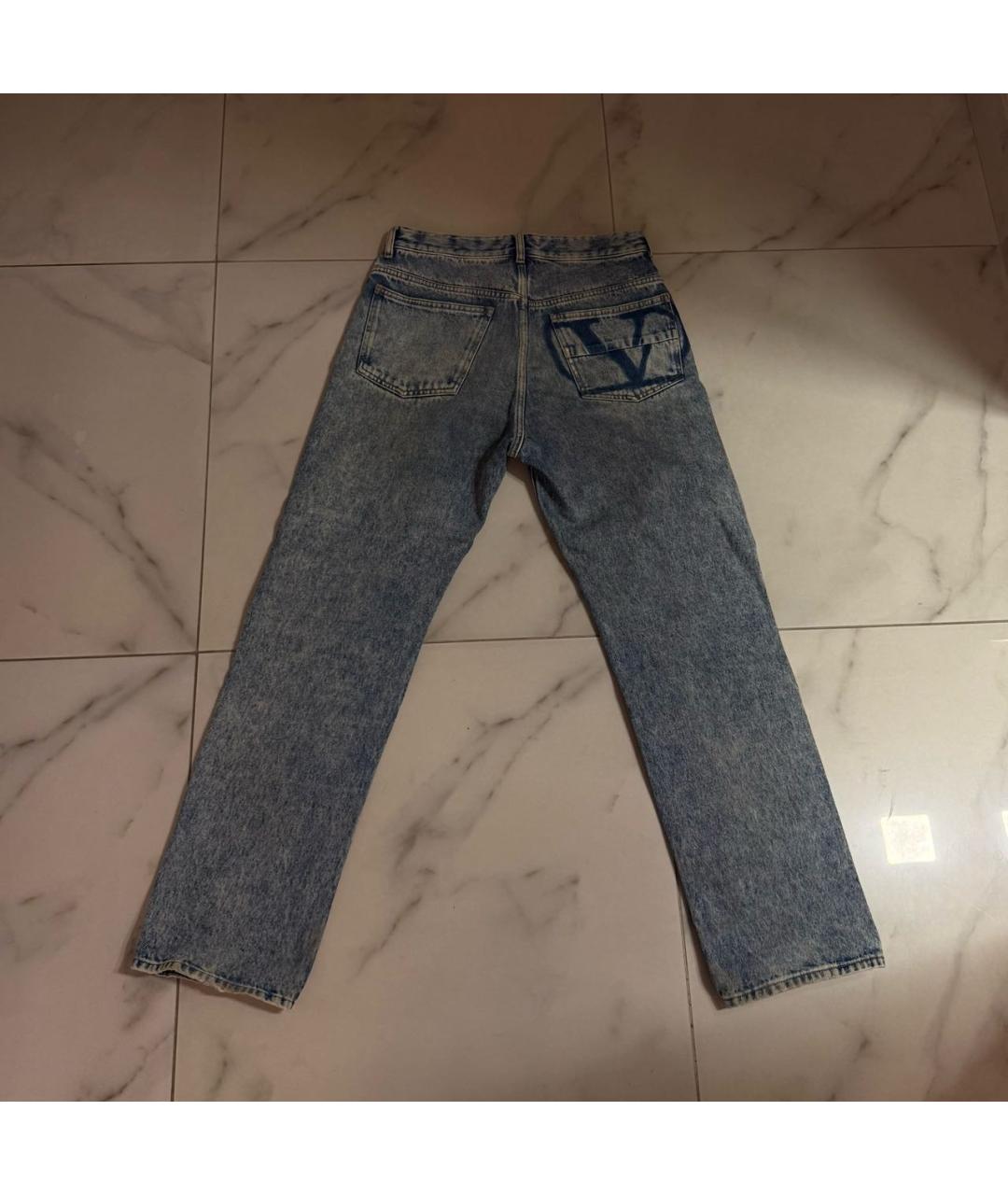VALENTINO Синие хлопковые прямые джинсы, фото 2