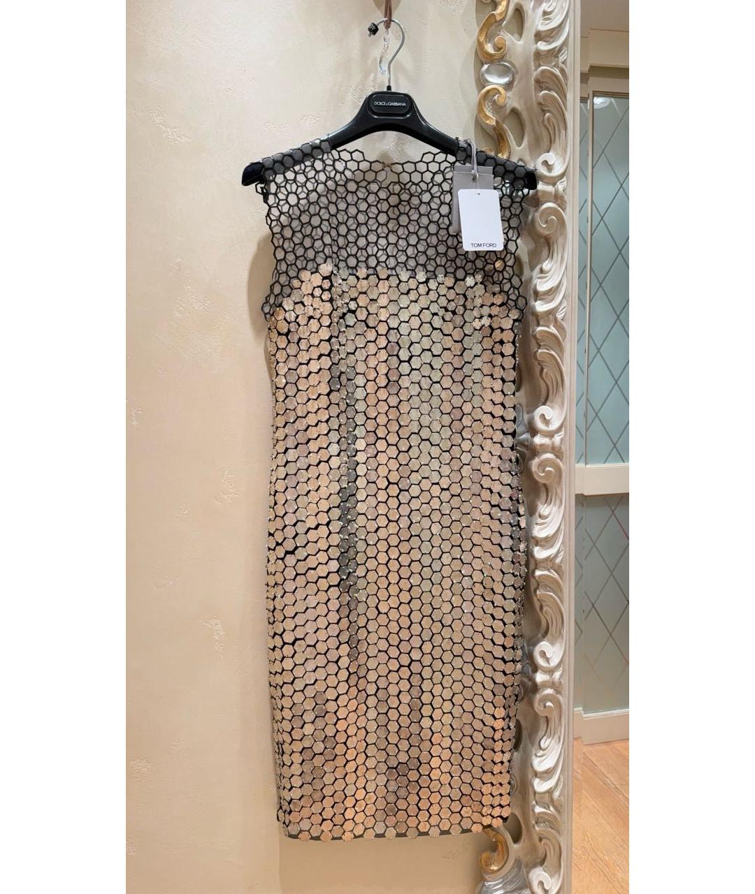 TOM FORD Серебряное шелковое вечернее платье, фото 9