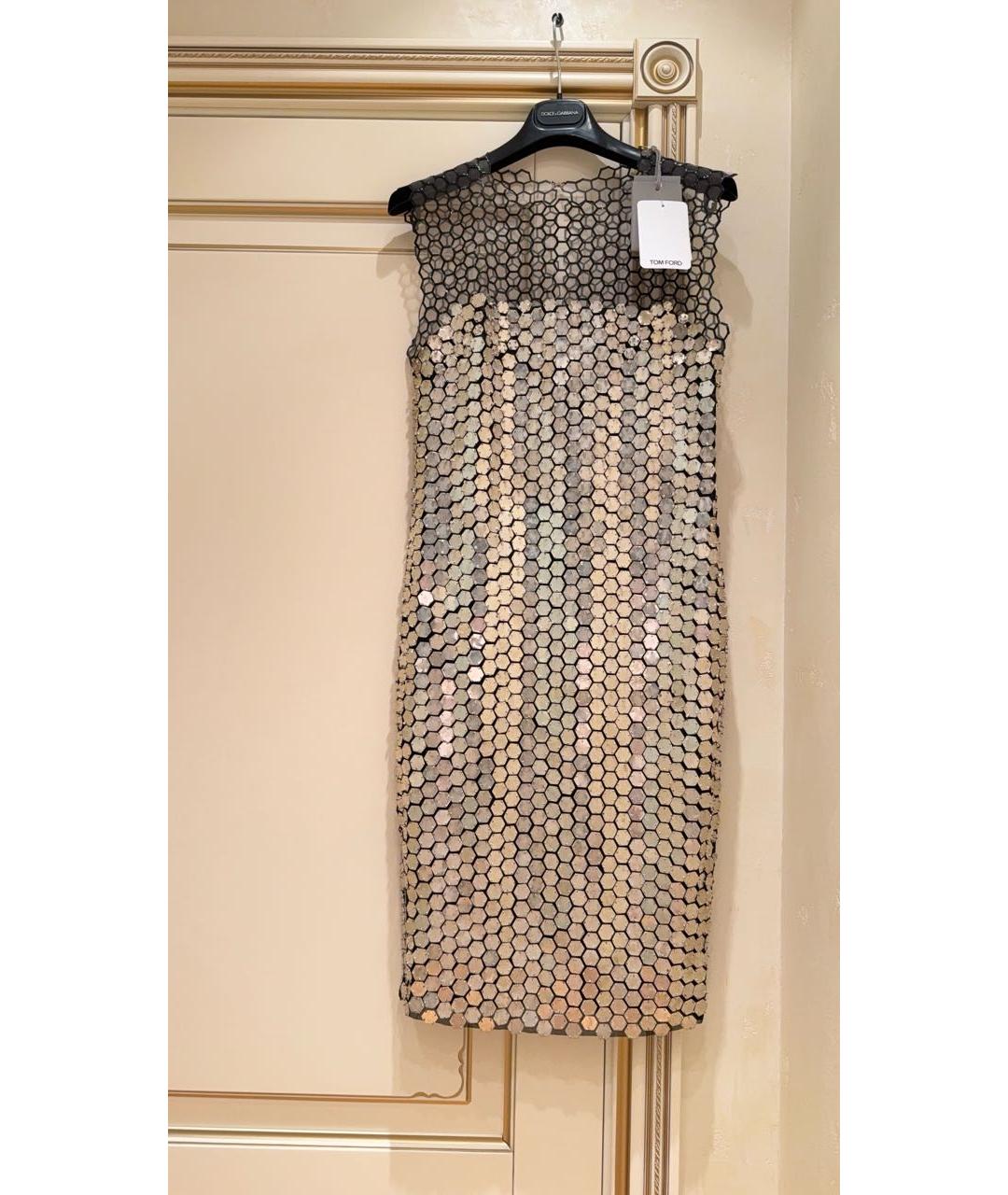 TOM FORD Серебряное шелковое вечернее платье, фото 2