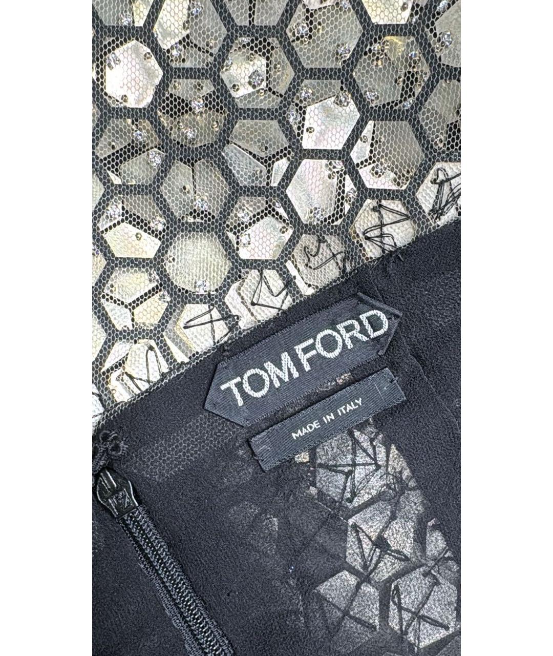 TOM FORD Серебряное шелковое вечернее платье, фото 7