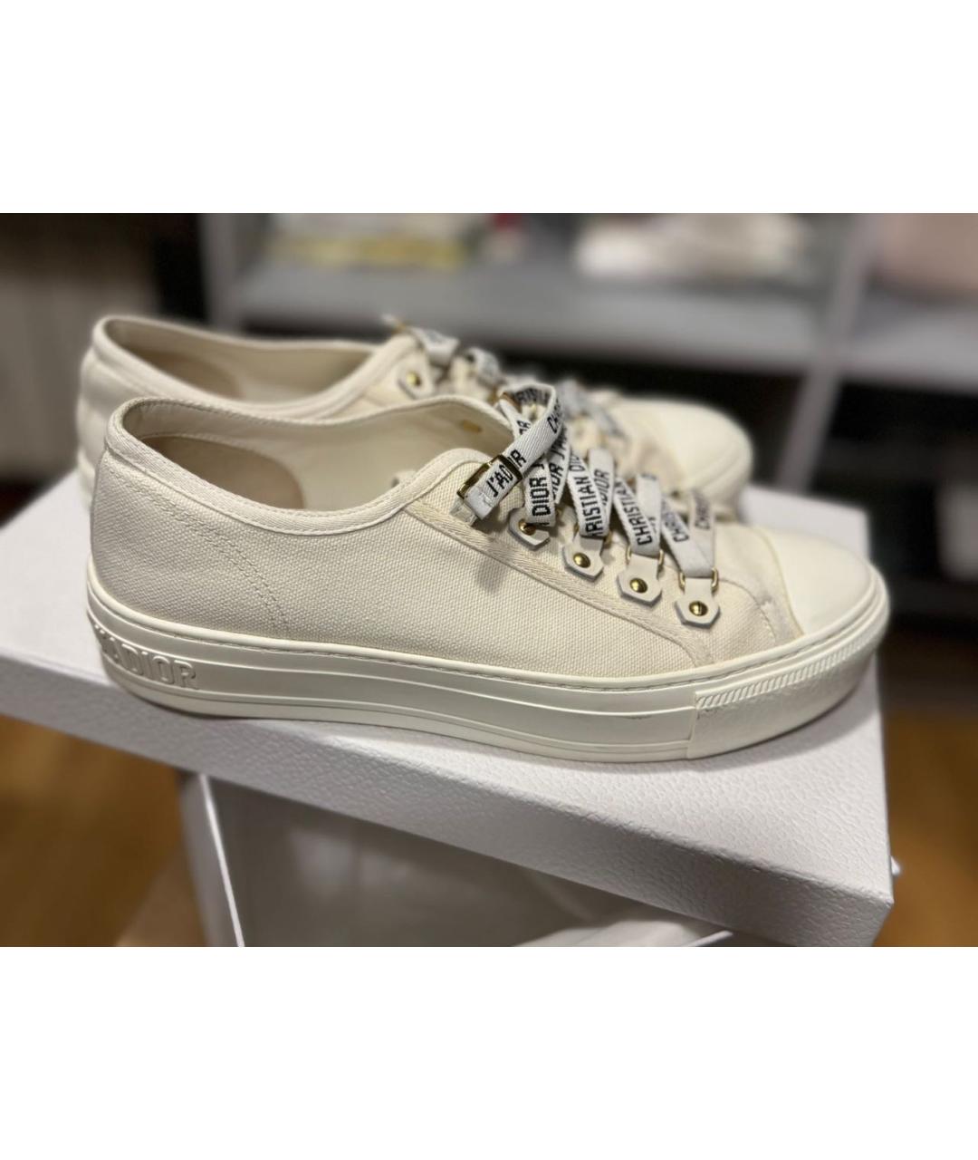 CHRISTIAN DIOR Белые текстильные кеды, фото 5