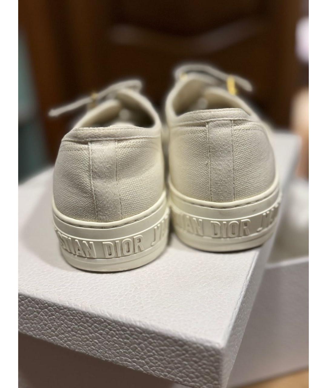 CHRISTIAN DIOR Белые текстильные кеды, фото 4