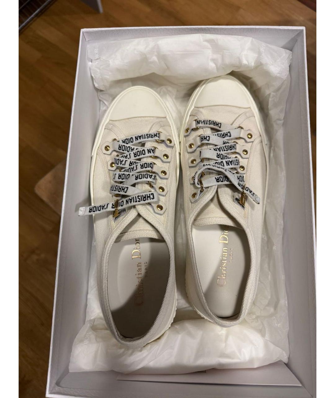 CHRISTIAN DIOR Белые текстильные кеды, фото 3