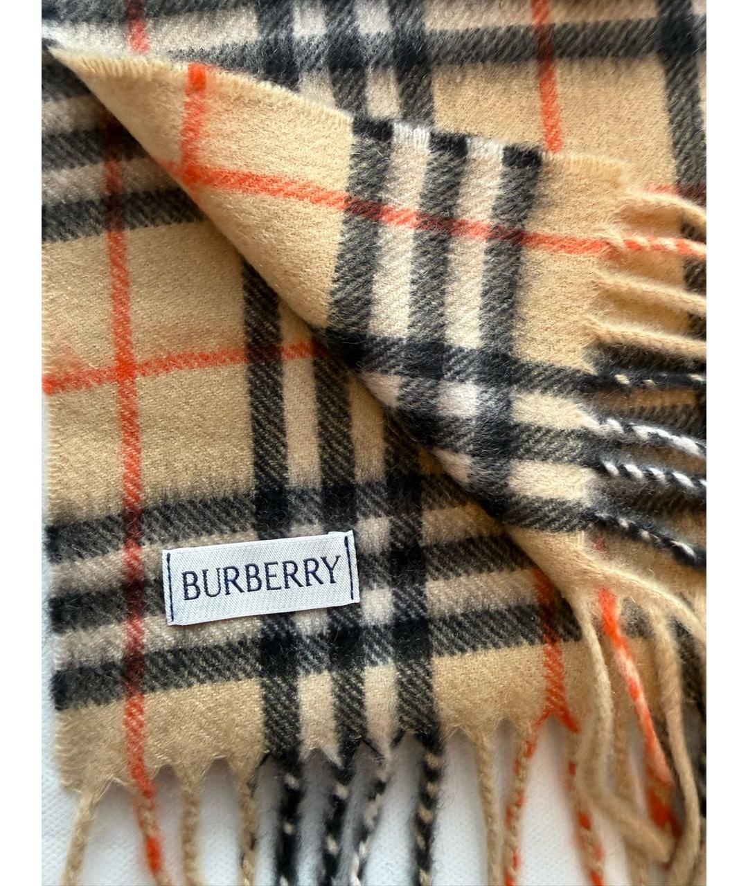 BURBERRY Бежевый кашемировый шарф, фото 3