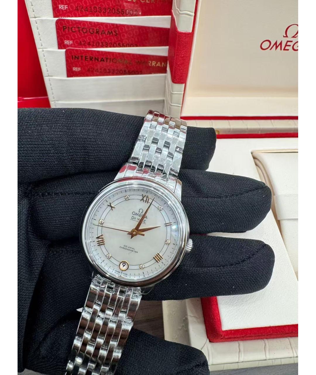 OMEGA Серебряные часы, фото 4