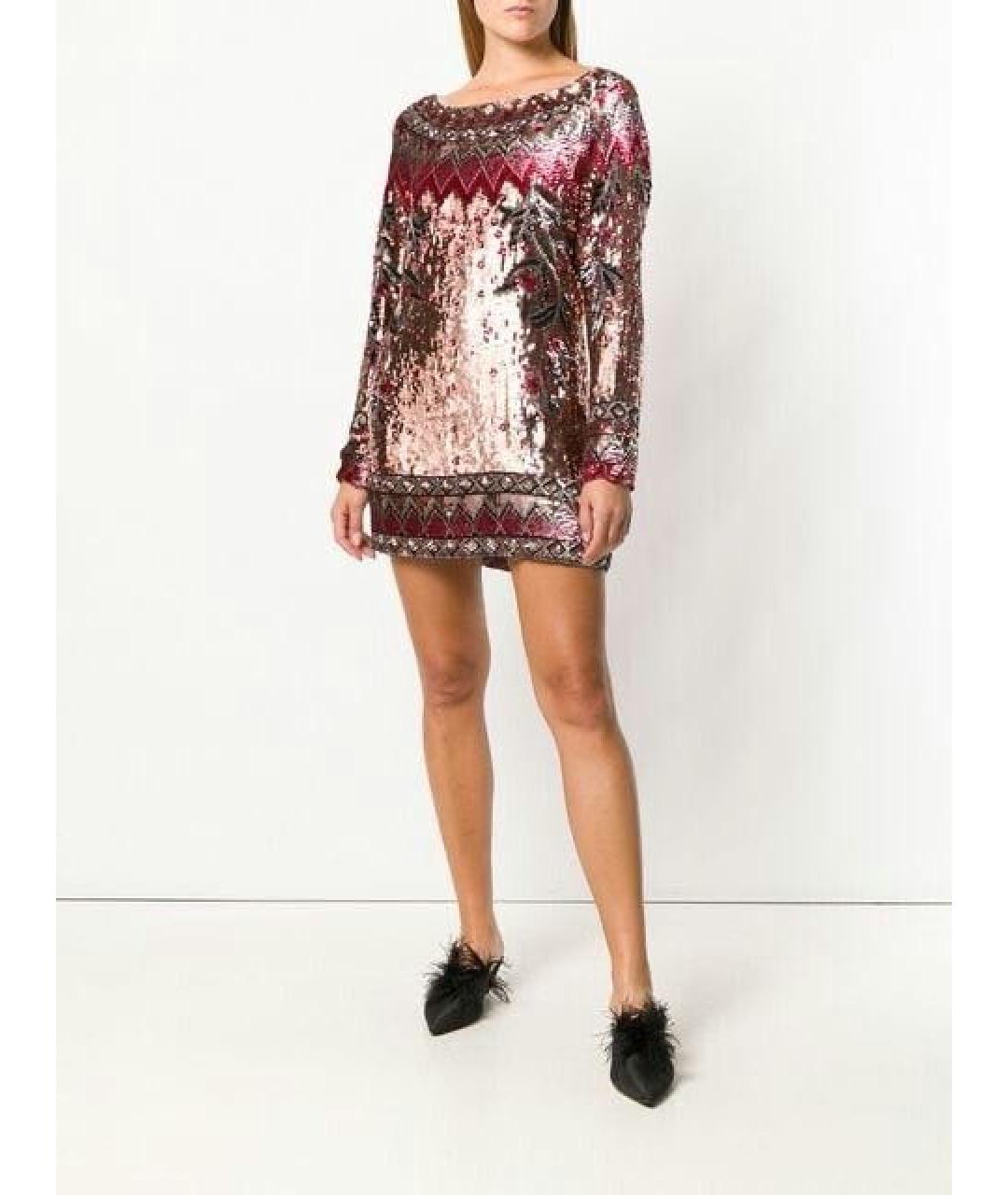 ALBERTA FERRETTI Розовое вискозное вечернее платье, фото 4